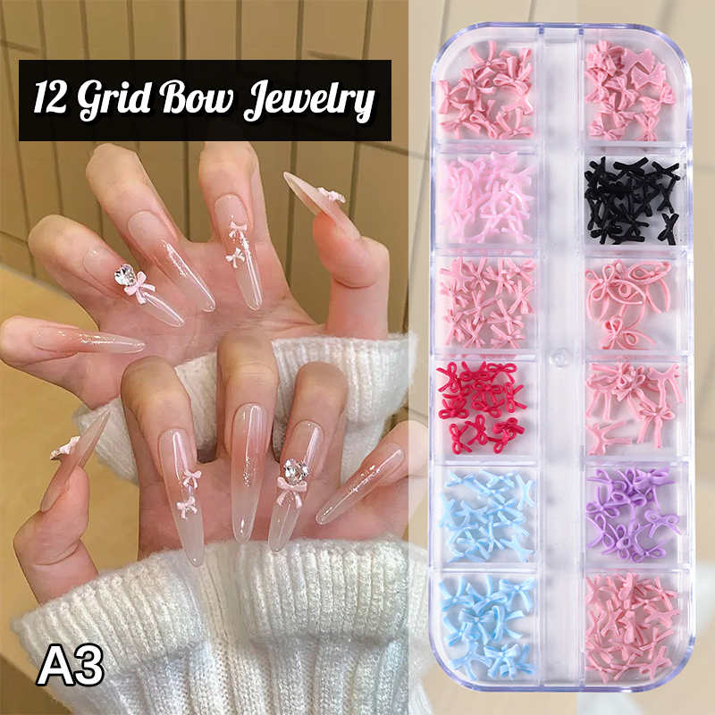 Resin Art Diy - [12Grid] Wielokolorowe ozdoby do paznokci w