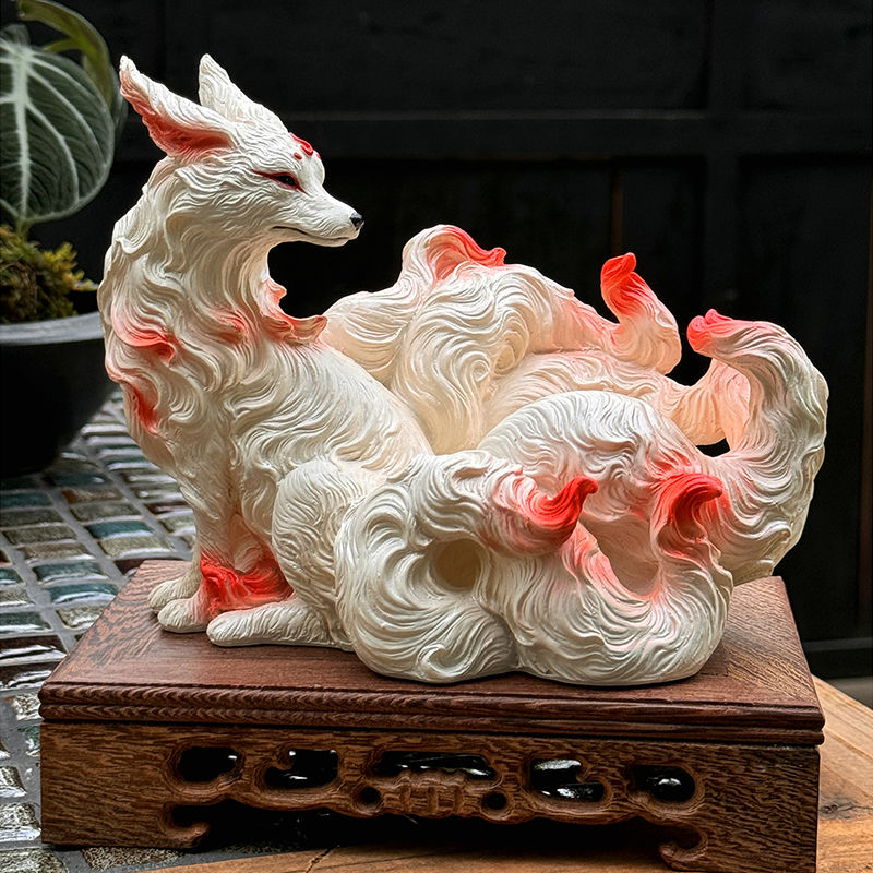 Resin Art Gift For Anniversary - Ozdoby Lis z Dziewięcioma Ogonami, Statua