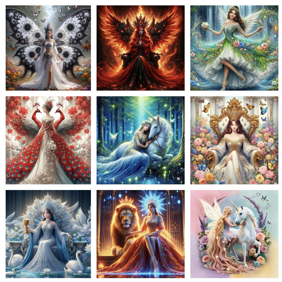 Resin Art Images - 5D diamentowe malowanie wróżka kwiatowa diamentowa