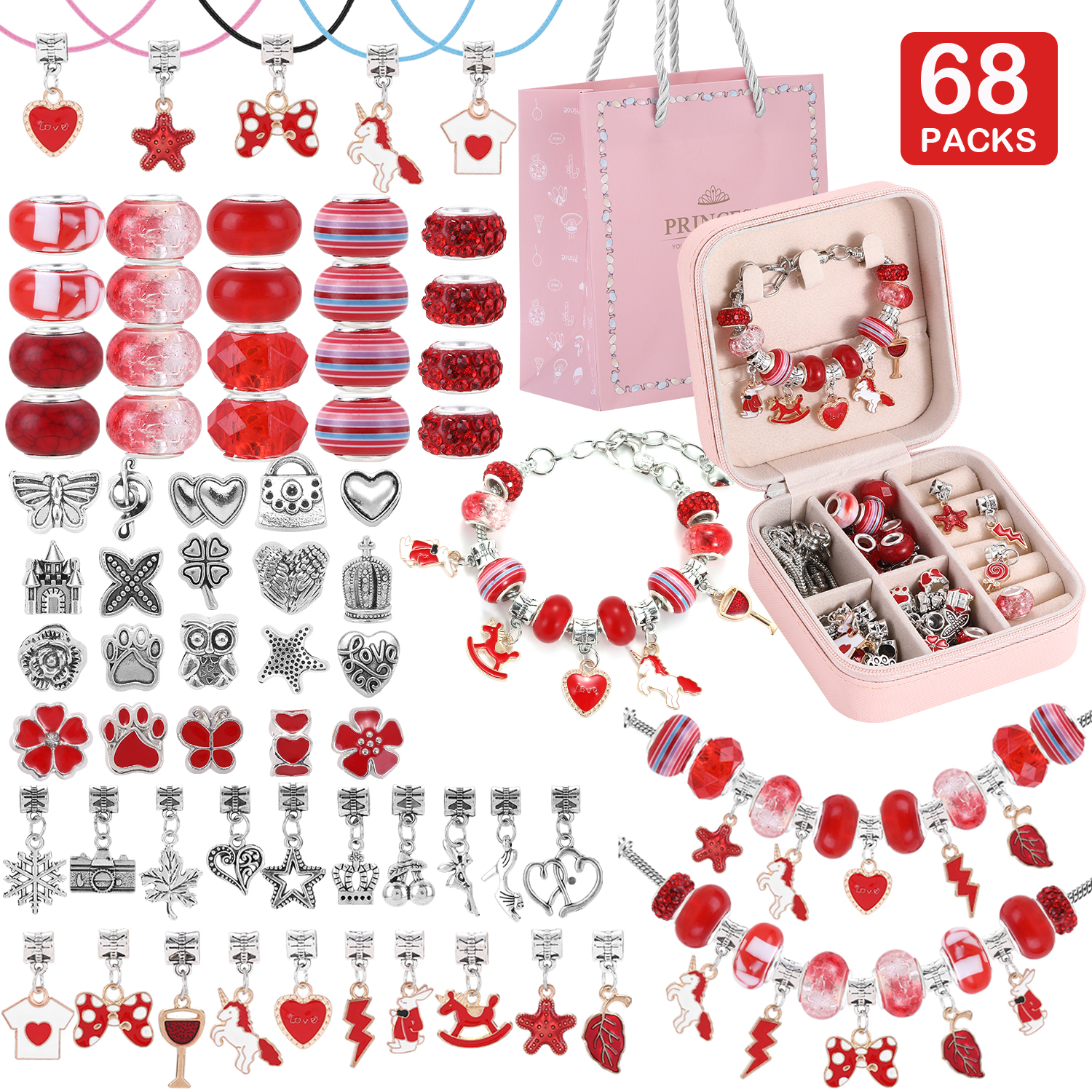 Resin Art Love - 68-częściowy zestaw do tworzenia bransoletek z