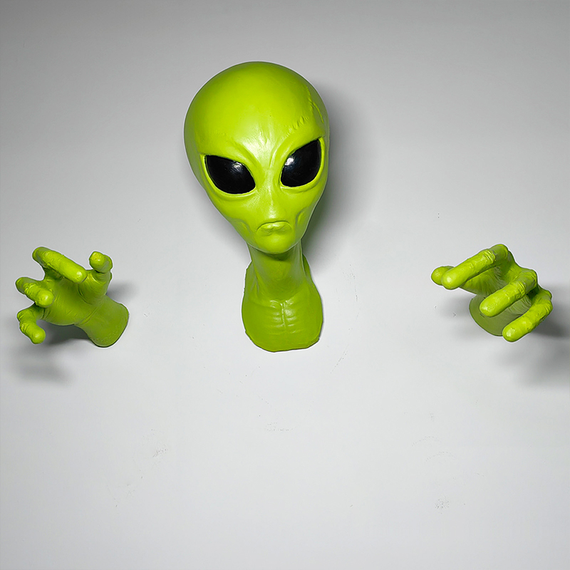 Resin Art Zone - Ozdoba ścienna UFO z motywem kosmitów,