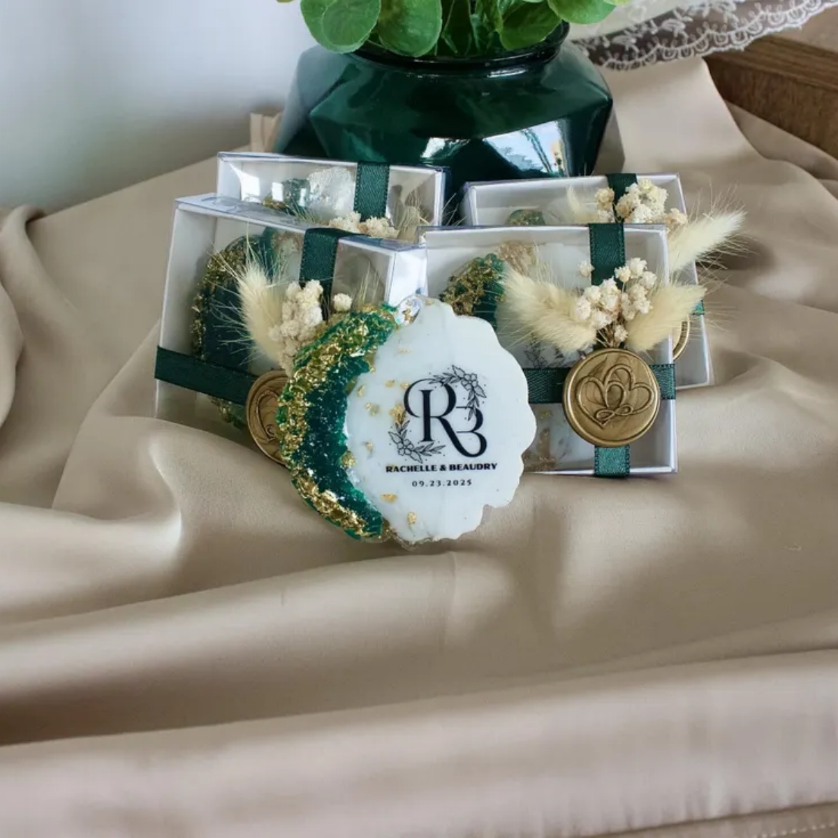 Resin Art Design For Wedding - Spersonalizowany magnes na wesele z żywicy