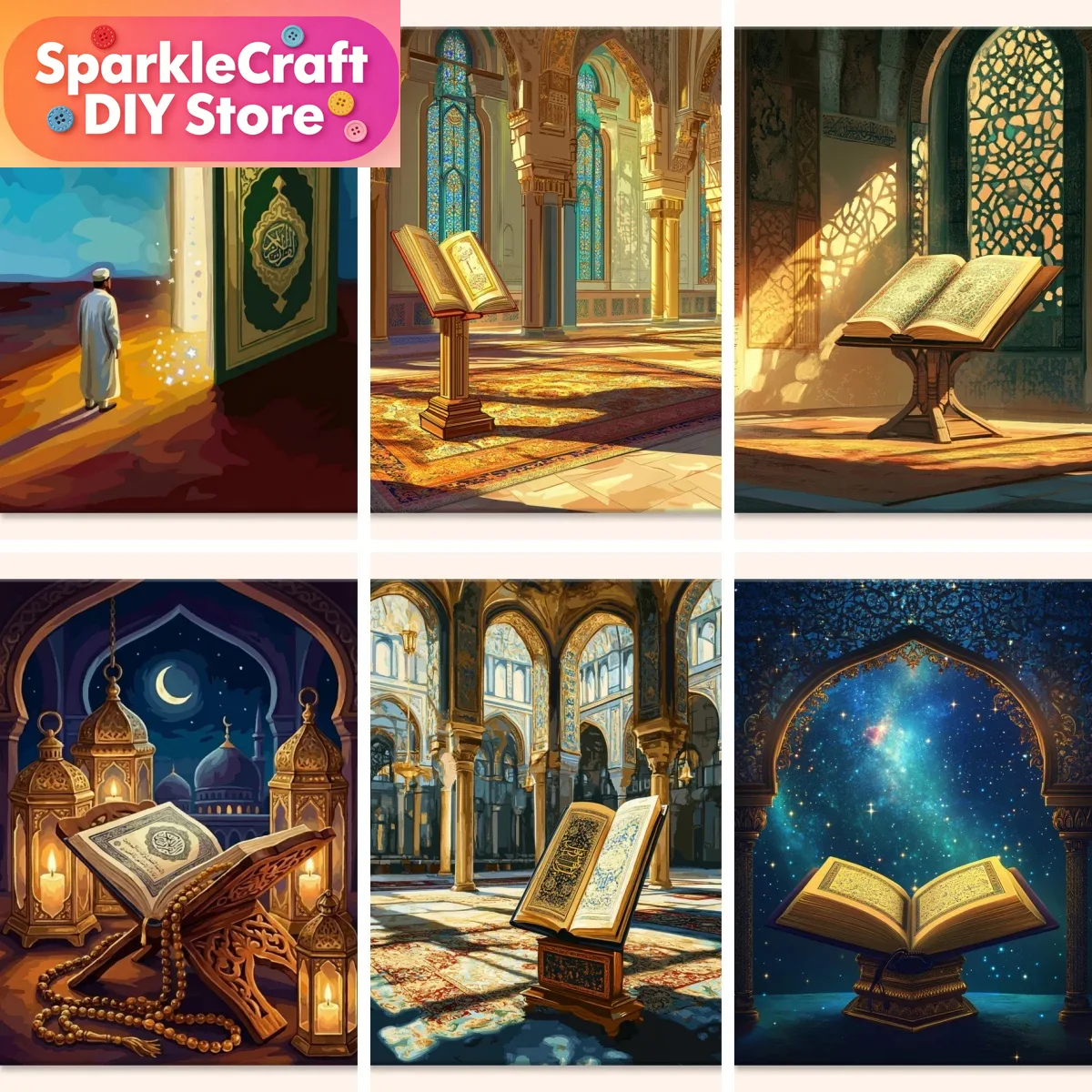 Resin Art Quran - 1 szt. Bezramowy Zestaw do Malowania