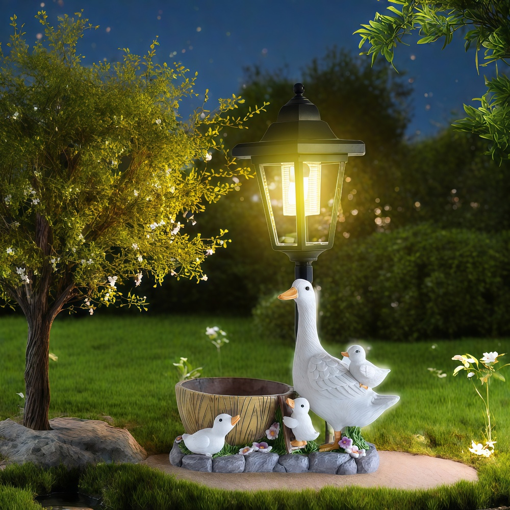 Resin Art Craft - Solarna Lampka Nocna Kaczka Ogrodowa Rzeźba