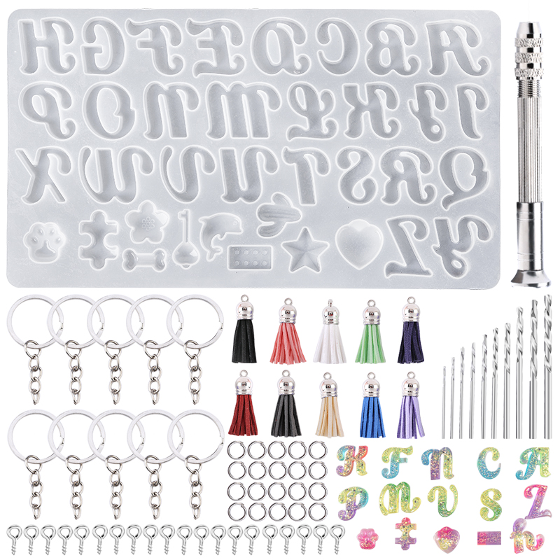 Resin Art Kit For Beginners - Alfabet brelok formy alfabet żywica silikonowe