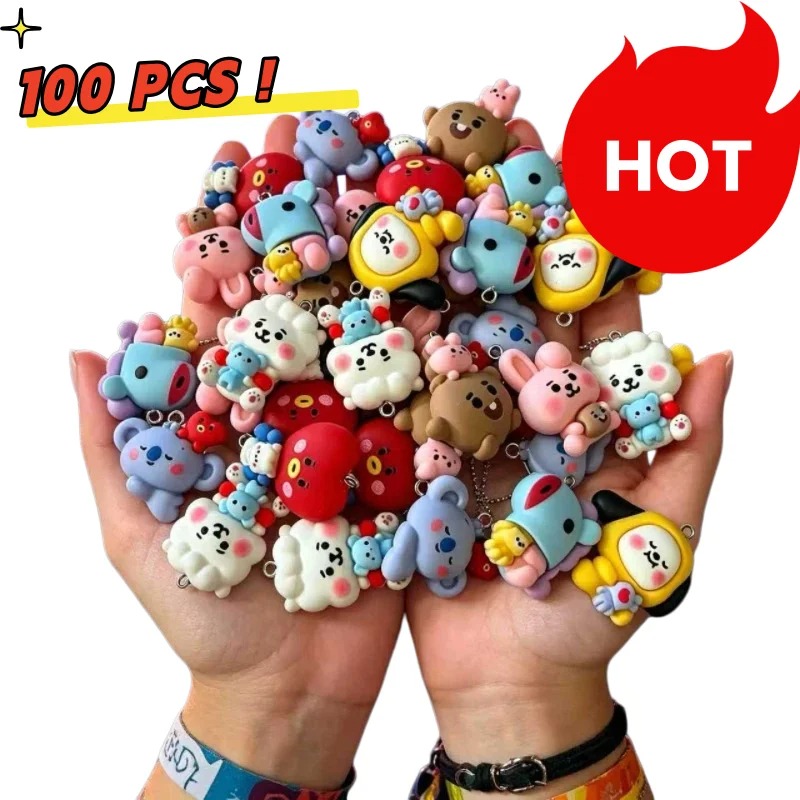 Resin Art Love - 7 szt. BT21 Żywiczne Charmsy z