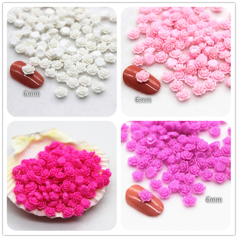 Resin Art Of Rose - 100 sztuk 6mm żywica Mini różyczka