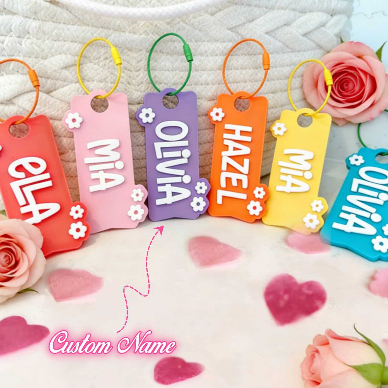 Resin Art Name - Personalizowany brelok akrylowy z imieniem, ozdobny