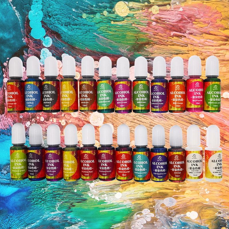 Resin Pigment Alcohol Ink - 24 Kolory 10 ml Atrament artystyczny