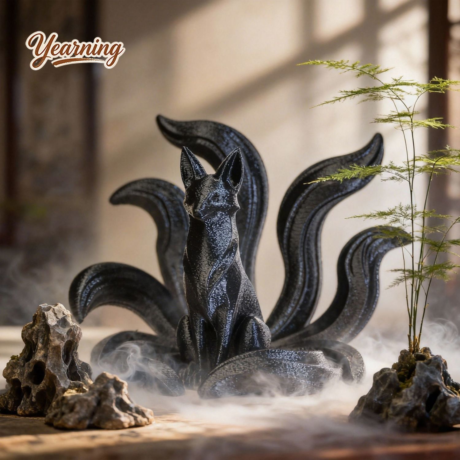 Resin Art Gift For Anniversary - Minimalistyczna ozdoba artystyczna Lis z dziewięcioma