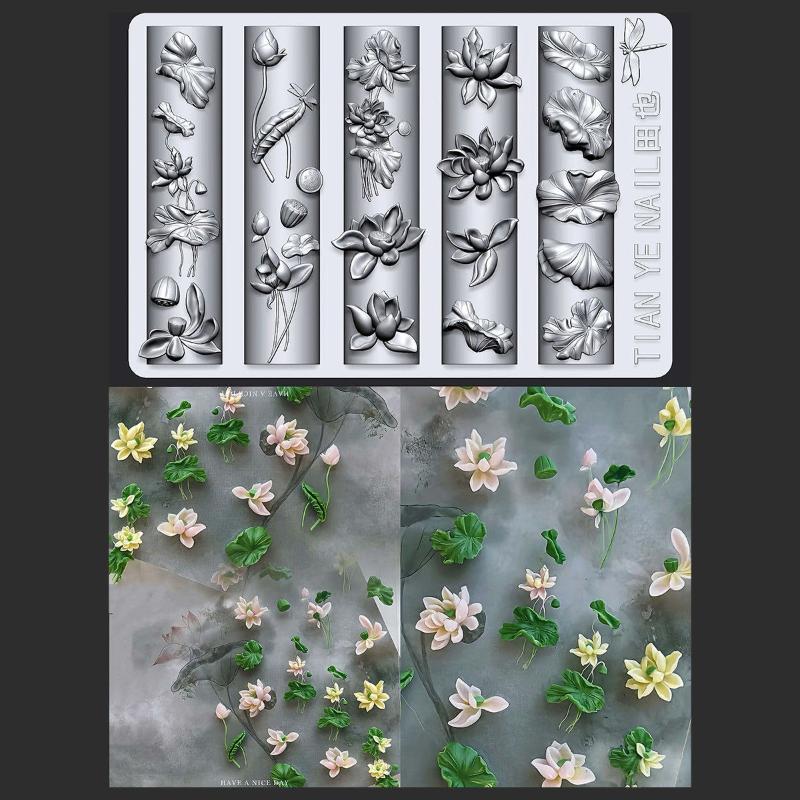 Resin Art Zone - Z. Seria Kwiatów Formy do paznokci
