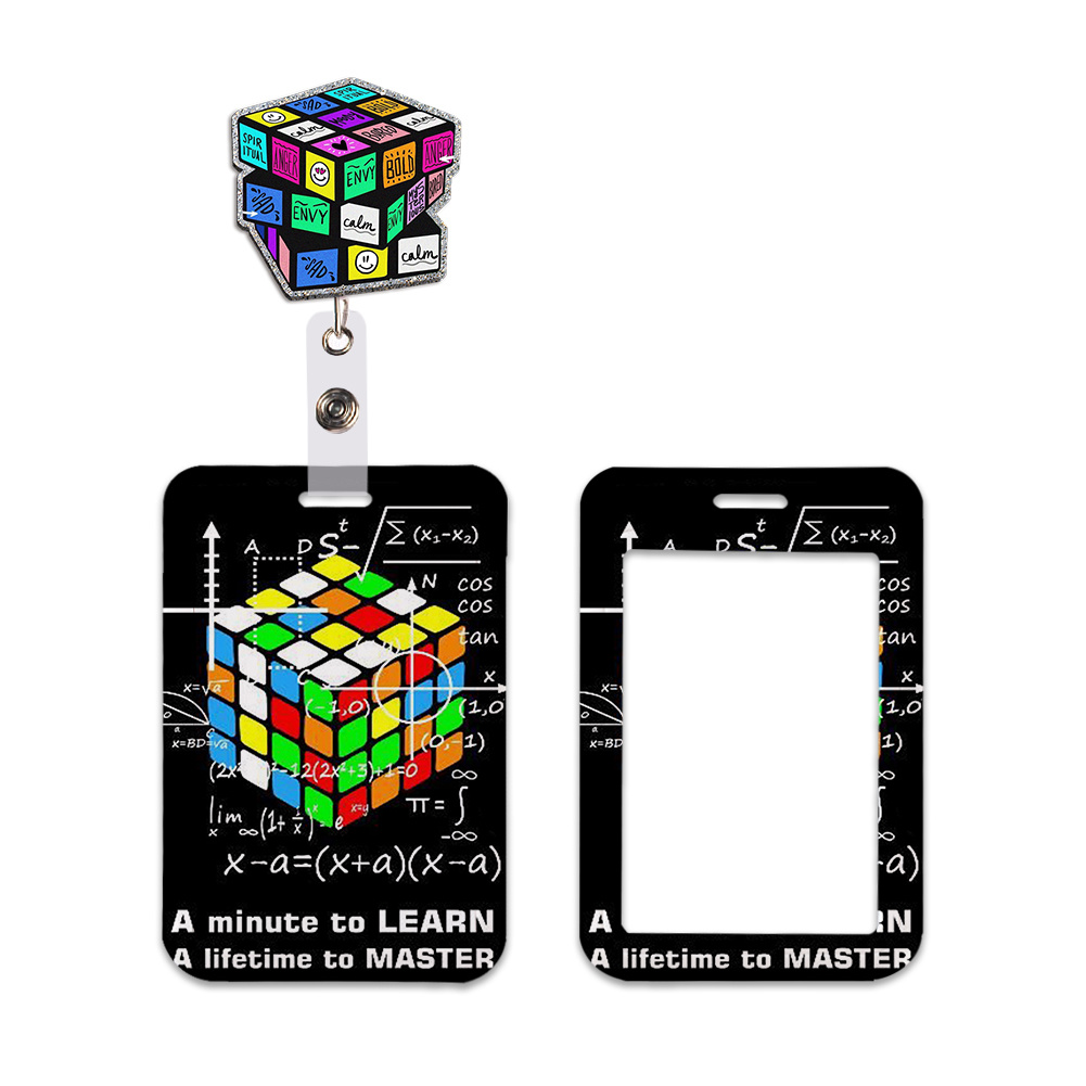 Resin Art Name - Identyfikator z wzorem magicznej kostki, etui