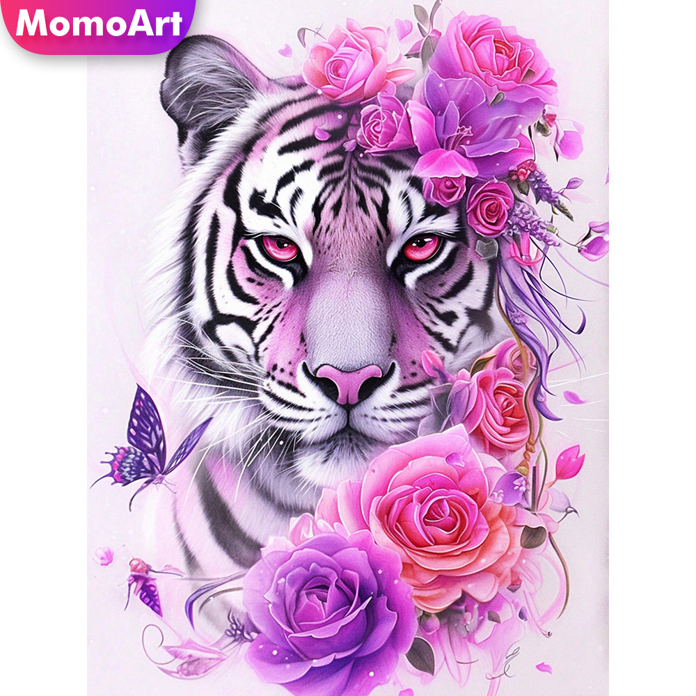 Resin Art Of Rose - Momoart Nowość Haft Diamentowy Tygrys Zwierzę