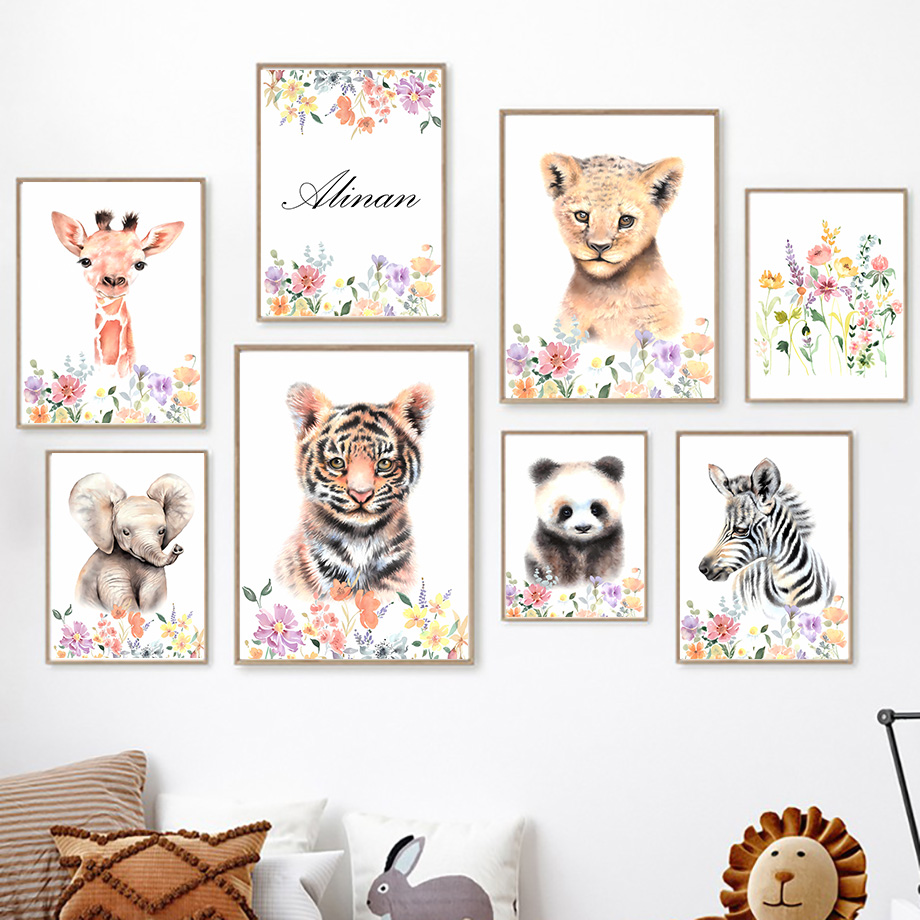 Resin Art Name - Personalizowane obrazy do pokoju dziecięcego: Tygrys,