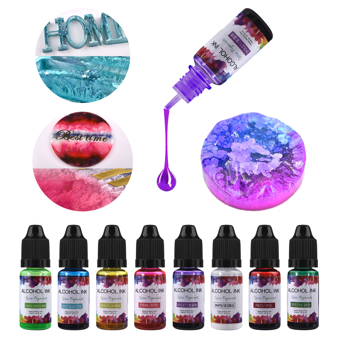 Resin Pigment Alcohol Ink - 10ml/15ml Art Ink alkohol żywica Pigment