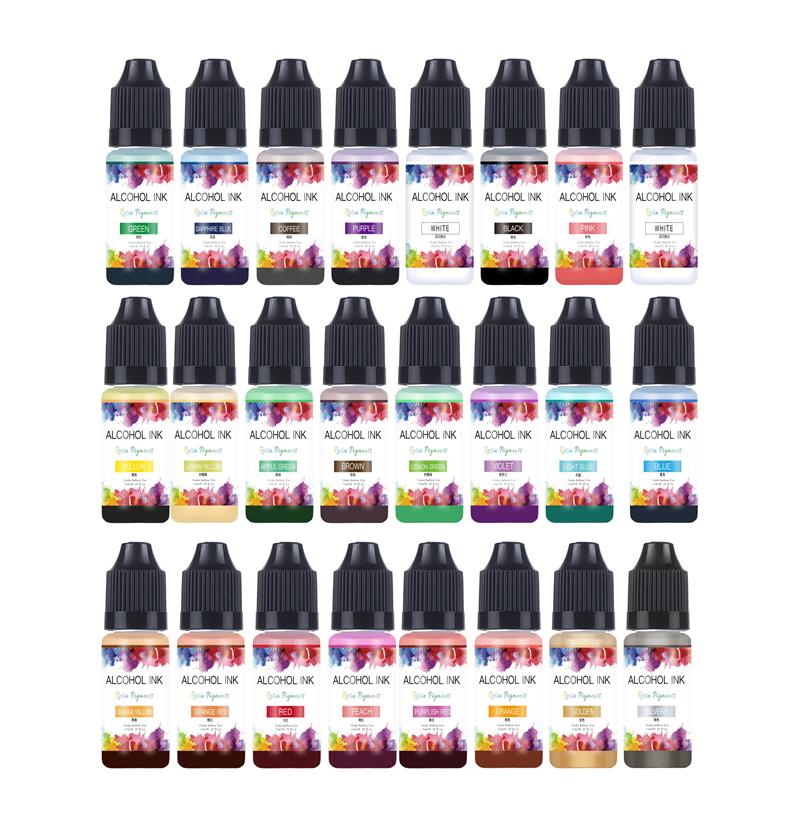 10 ml/butelka 22 kolory atrame – Resin Pigment Alcohol Ink recenzja i cena