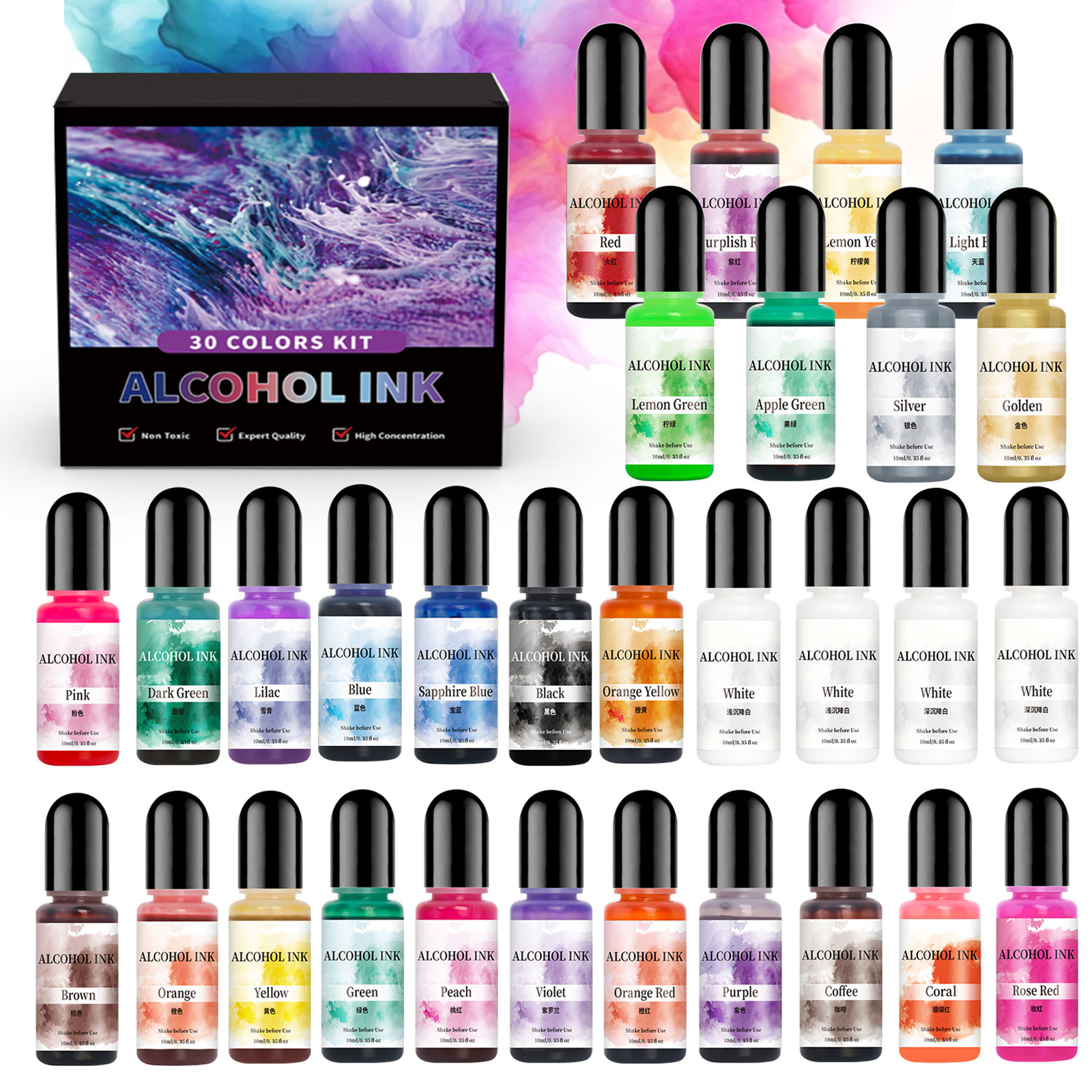 1 zestaw Art Ink Alcohol Zesta – Resin Pigment Alcohol Ink recenzja i cena
