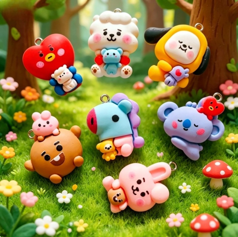 7 szt. BT21 Żywiczne Charmsy z – Resin Art Love recenzja i cena