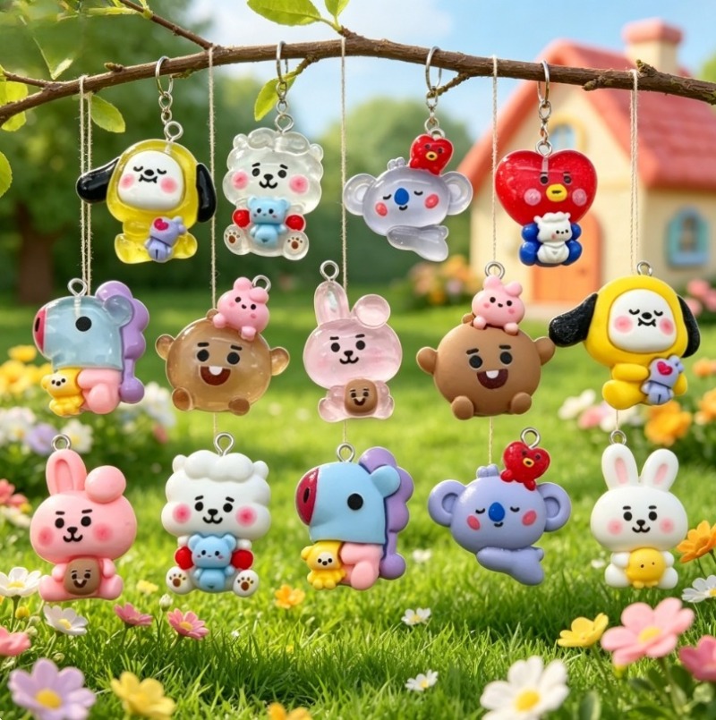7 szt. BT21 Żywiczne Charmsy z – Resin Art Love recenzja i cena
