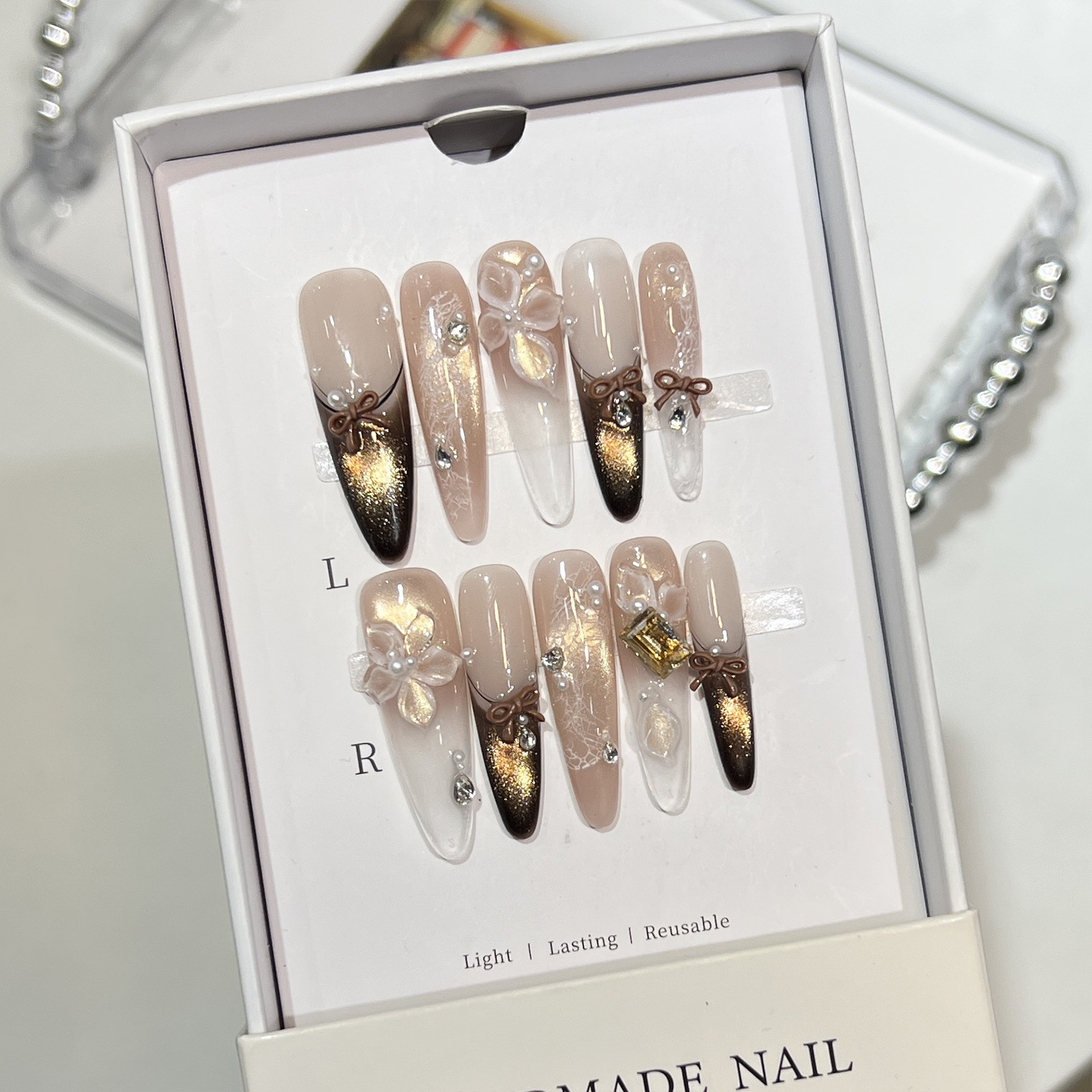 10 szt. Paznokcie sztuczne z e – Resin Art Design For Wedding recenzja i cena